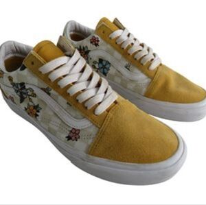 Vans Old Skool Embroidered Yellow Floral Sneakers – Women’s Size 9.5